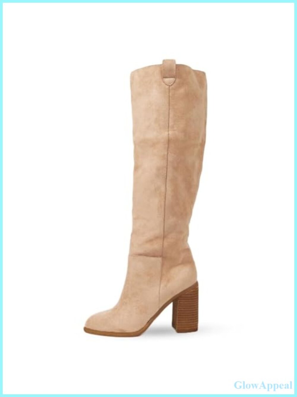 Suede Knee High Boots Tall Slouch Chunky Heel Women's Fall